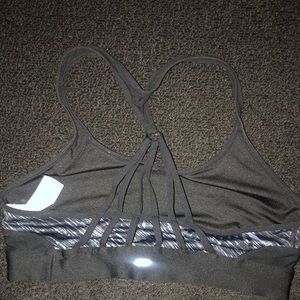 Black and grey sports bra